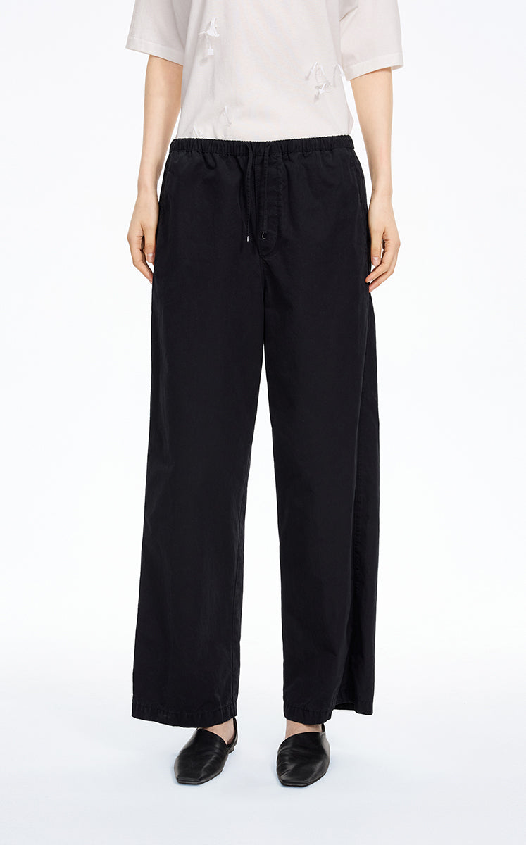 Pants / JNBY Cotton Poplin Drawstring Wide-Leg Pants