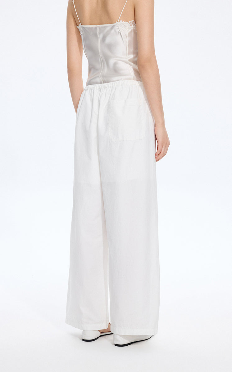 Pants / JNBY Cotton Poplin Drawstring Wide-Leg Pants