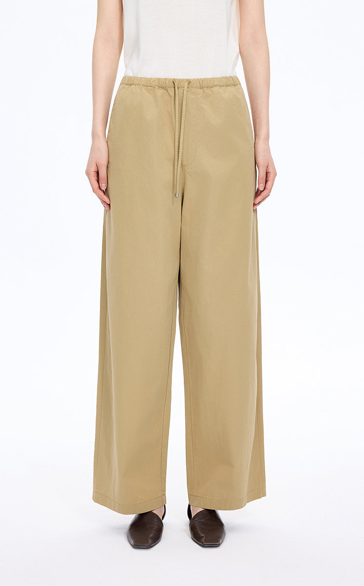 Pants / JNBY Cotton Poplin Drawstring Wide-Leg Pants