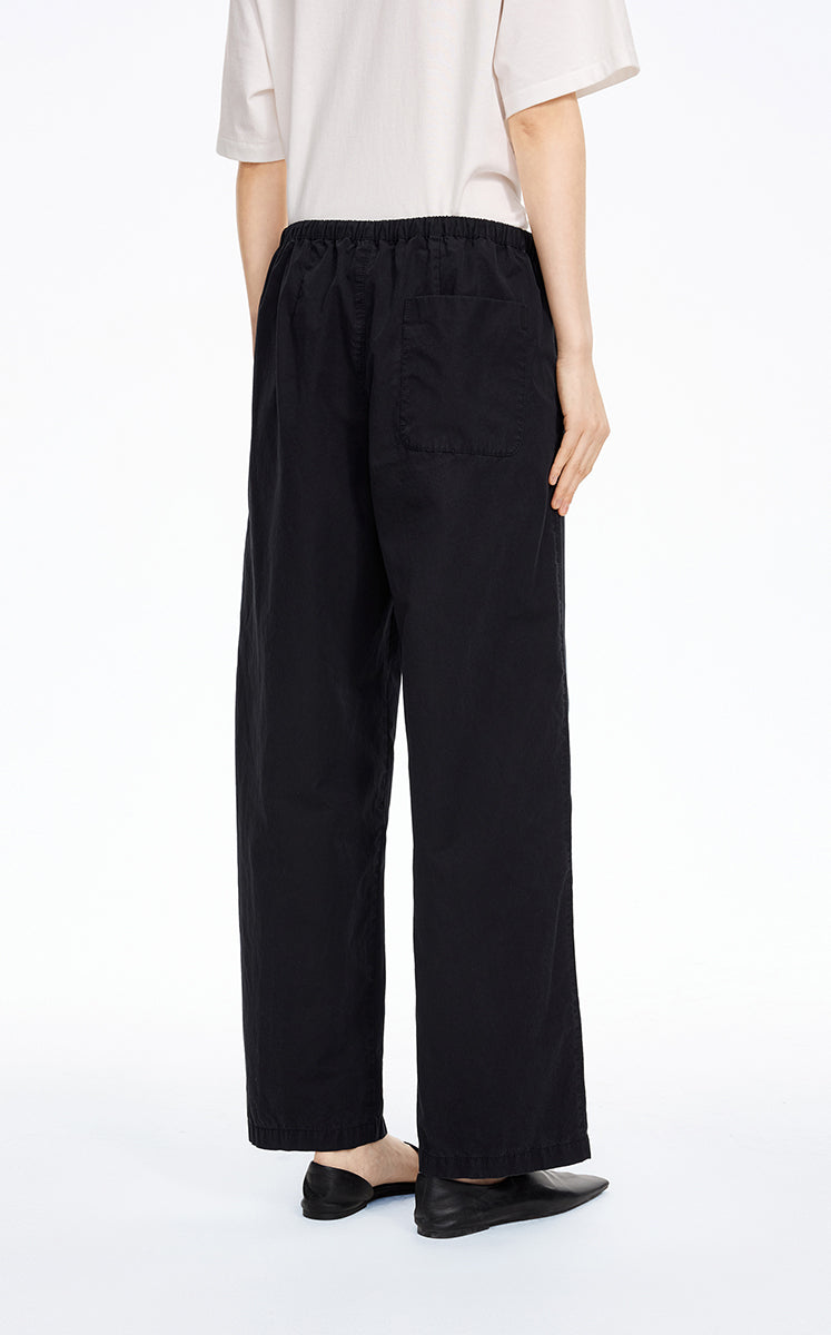 Pants / JNBY Cotton Poplin Drawstring Wide-Leg Pants