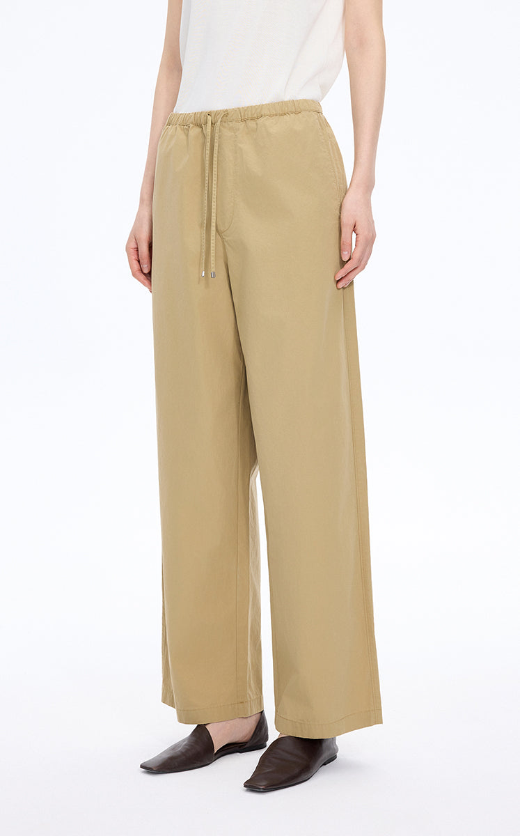 Pants / JNBY Cotton Poplin Drawstring Wide-Leg Pants