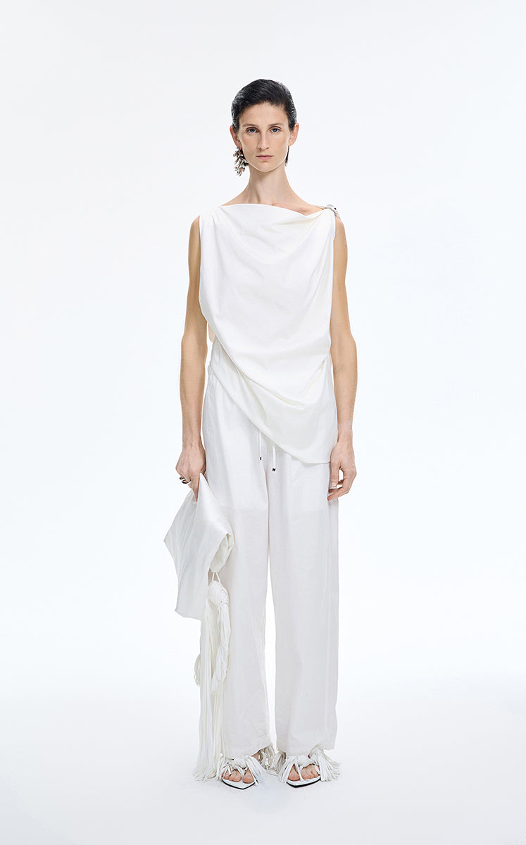 Pants / JNBY Cotton Poplin Drawstring Wide-Leg Pants