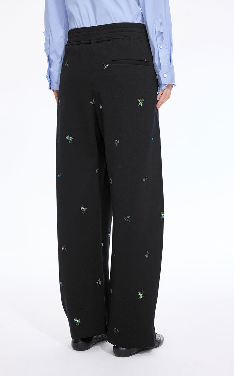 Pants / JNBY Cotton Watercolor Floral Drawstring Pants