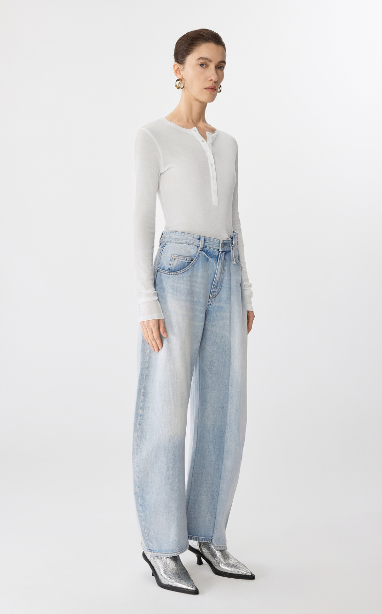 Pants / JNBY Cuffed Banana Fit Ultra-Long Denim Trousers