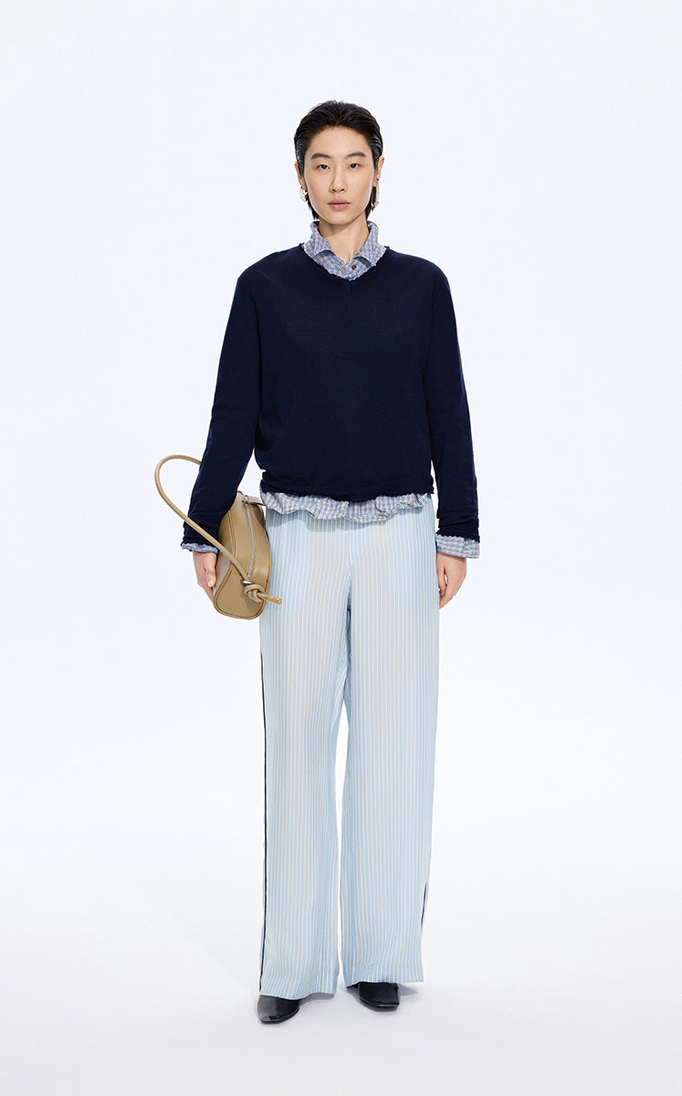 Pants / JNBY Cupro Straight-Leg Extra-Long Pants