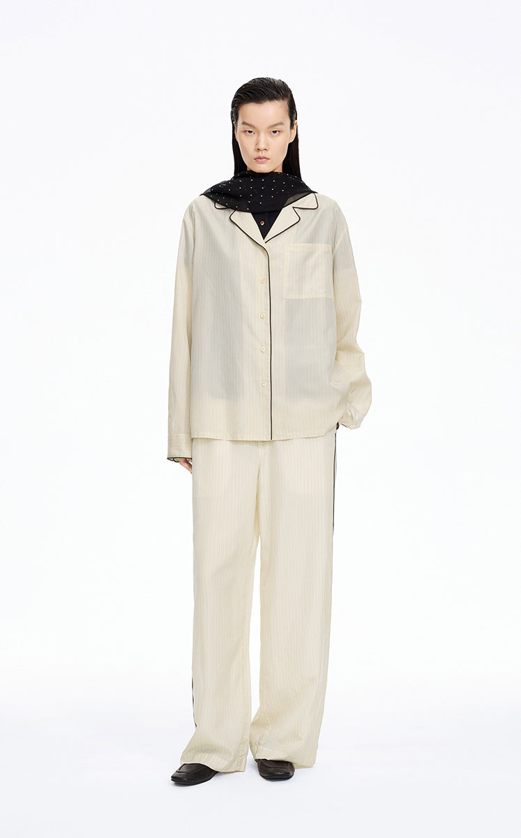 Pants / JNBY Cupro Straight-Leg Extra-Long Pants