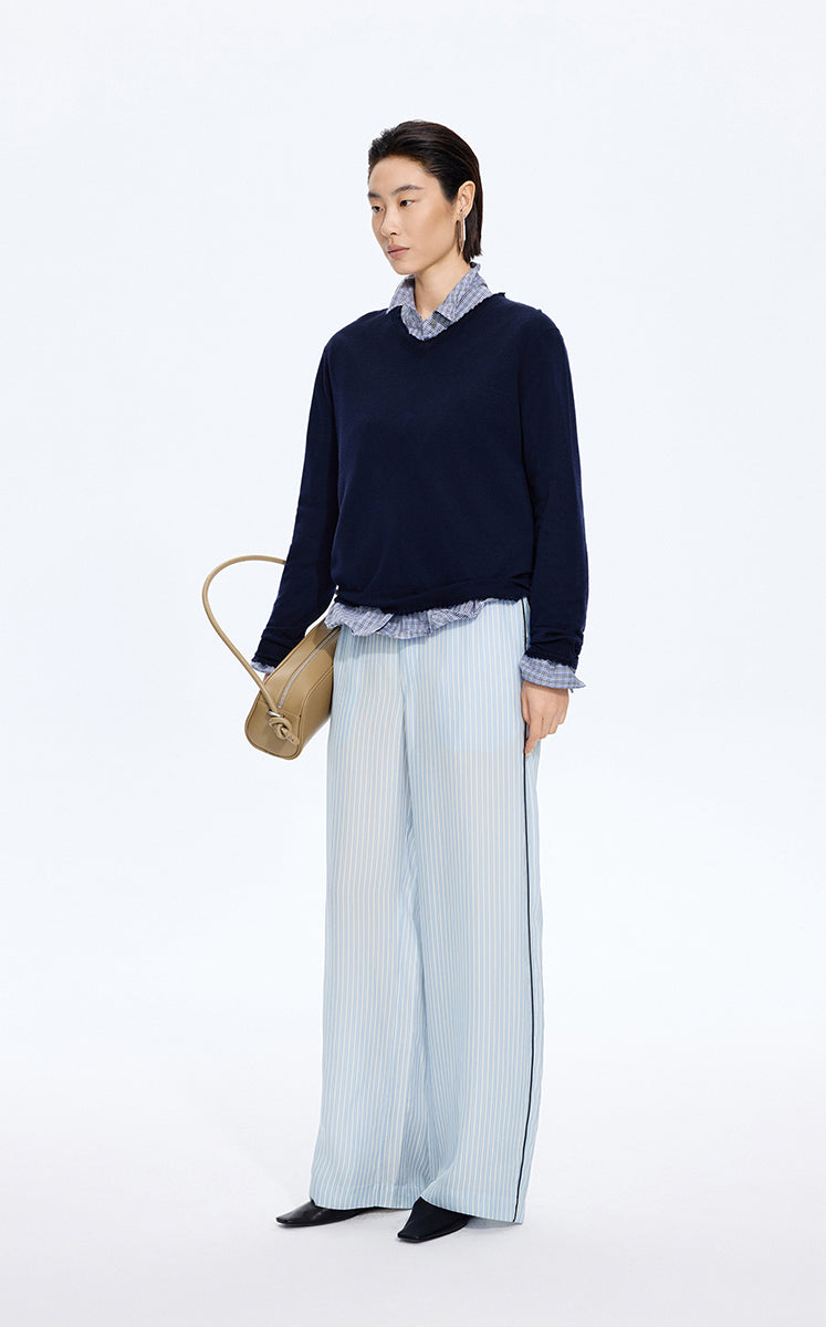 Pants / JNBY Cupro Straight-Leg Extra-Long Pants