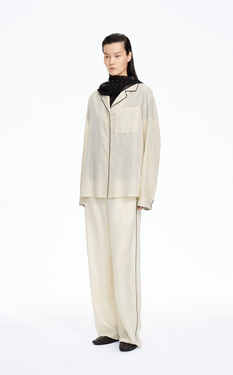 Pants / JNBY Cupro Straight-Leg Extra-Long Pants