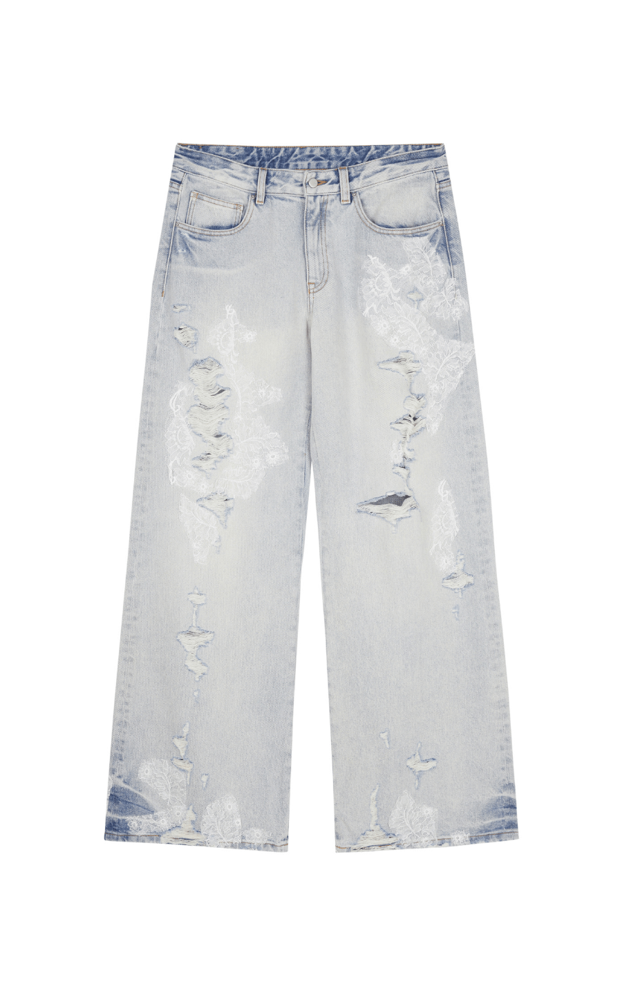 Pants / JNBY Distressed Wide-Leg Washed Jeans