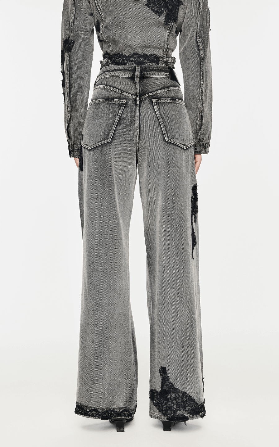 Pants / JNBY Distressed Wide-Leg Washed Jeans