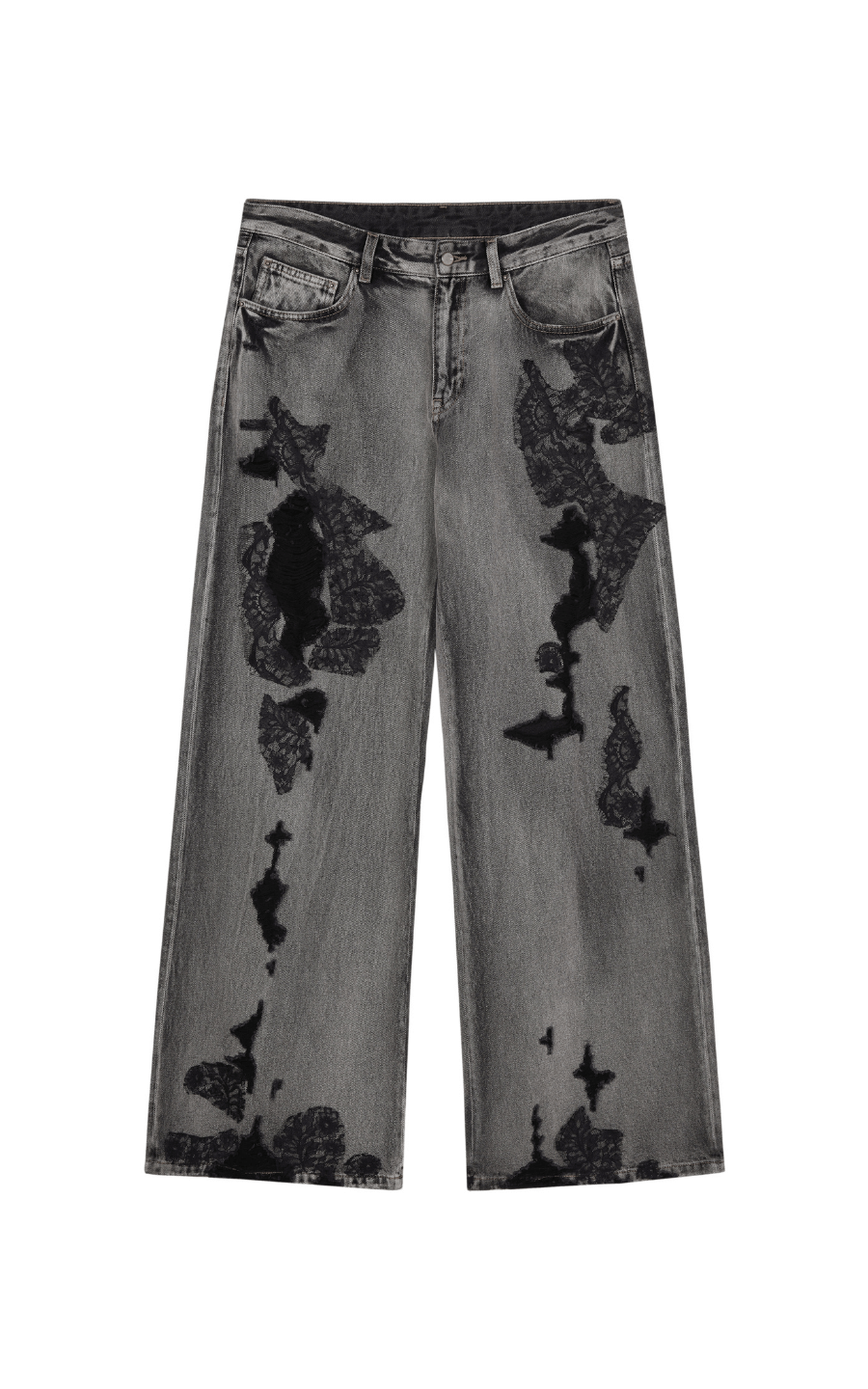 Pants / JNBY Distressed Wide-Leg Washed Jeans