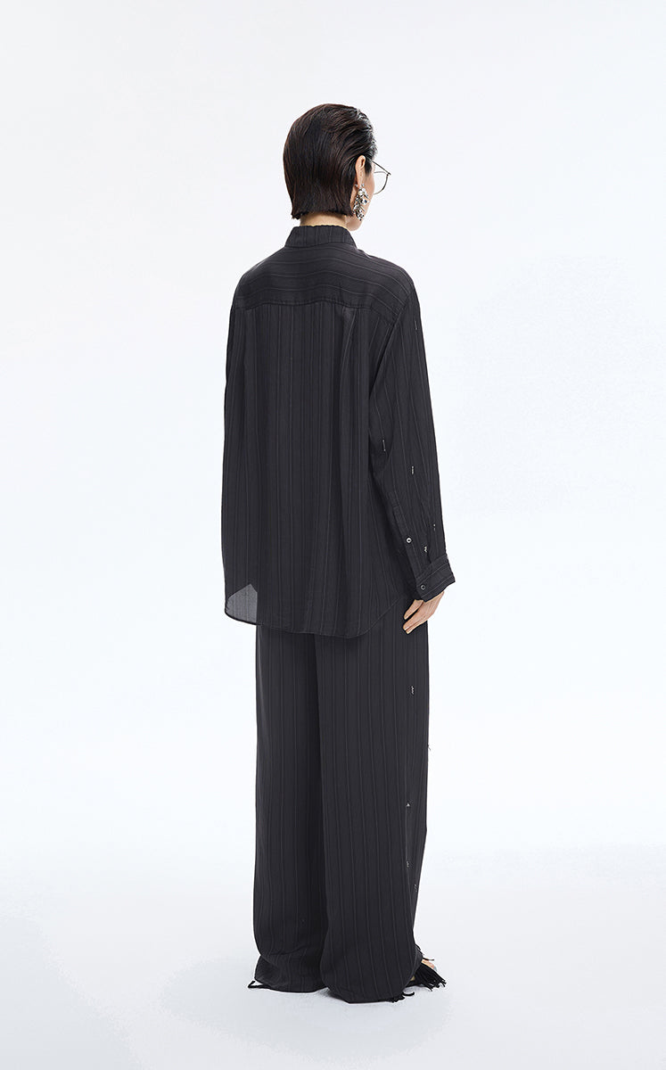 Pants / JNBY Embellished Wide-Leg Cupro Pants