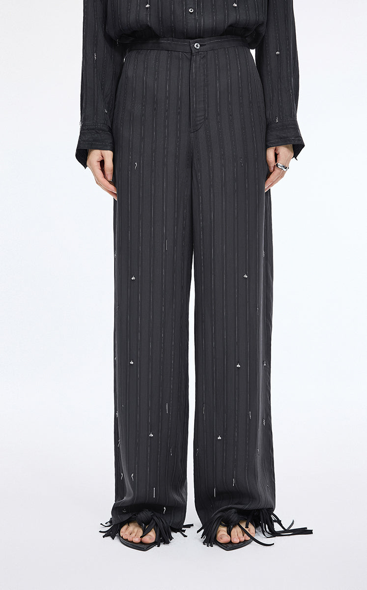 Pants / JNBY Embellished Wide-Leg Cupro Pants