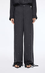 Pants / JNBY Embellished Wide-Leg Cupro Pants