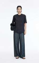 Pants / JNBY Embellished Wide-Leg Denim Jeans