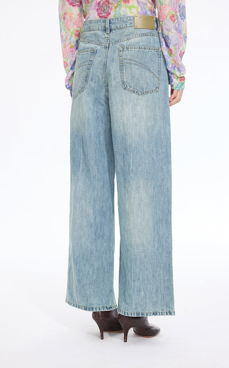 Pants / JNBY Embellished Wide-Leg Denim Jeans