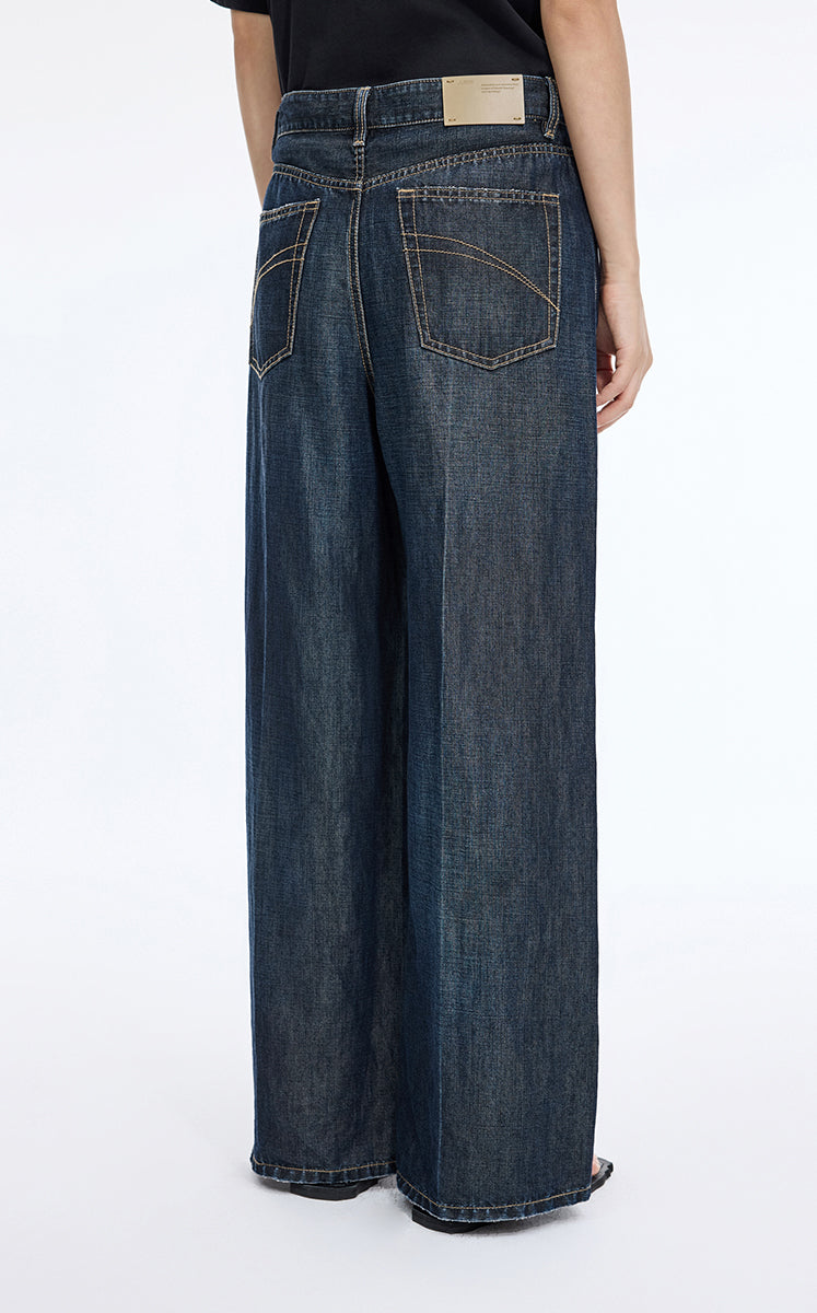 Pants / JNBY Embellished Wide-Leg Denim Jeans