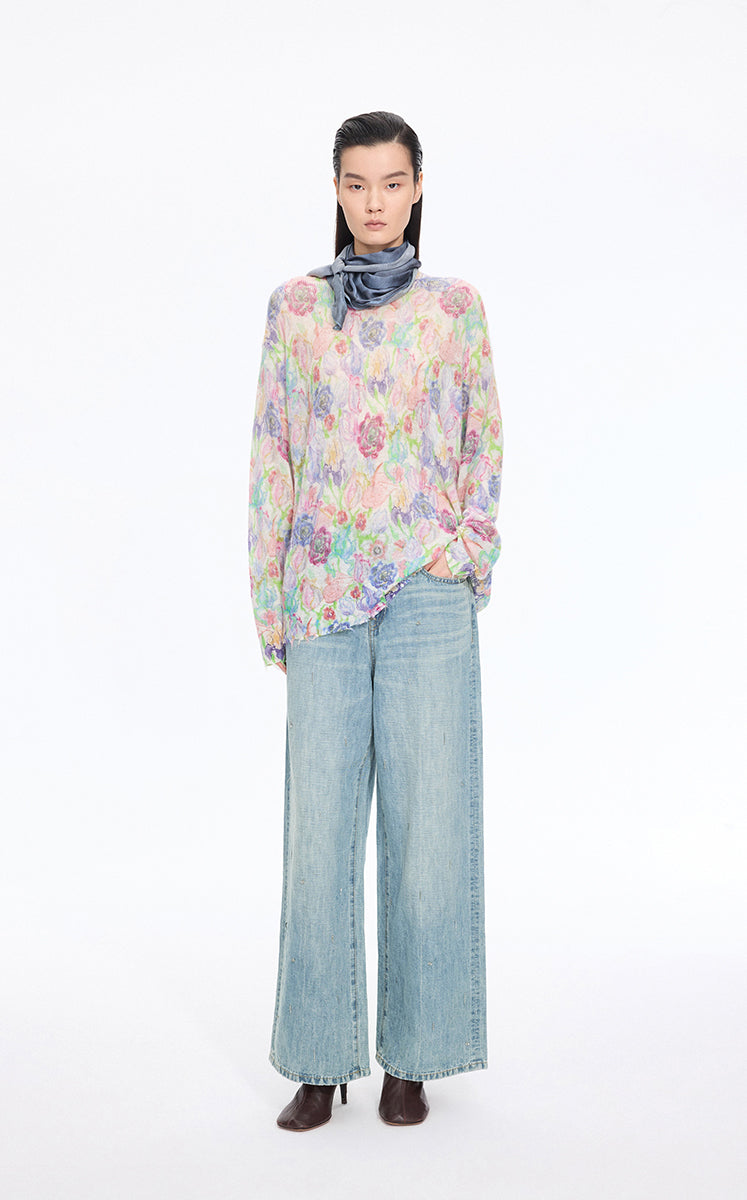 Pants / JNBY Embellished Wide-Leg Denim Jeans