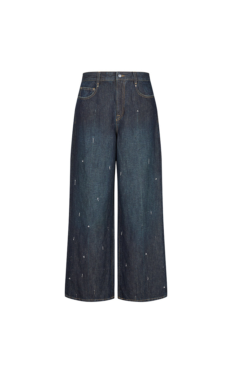 Pants / JNBY Embellished Wide-Leg Denim Jeans