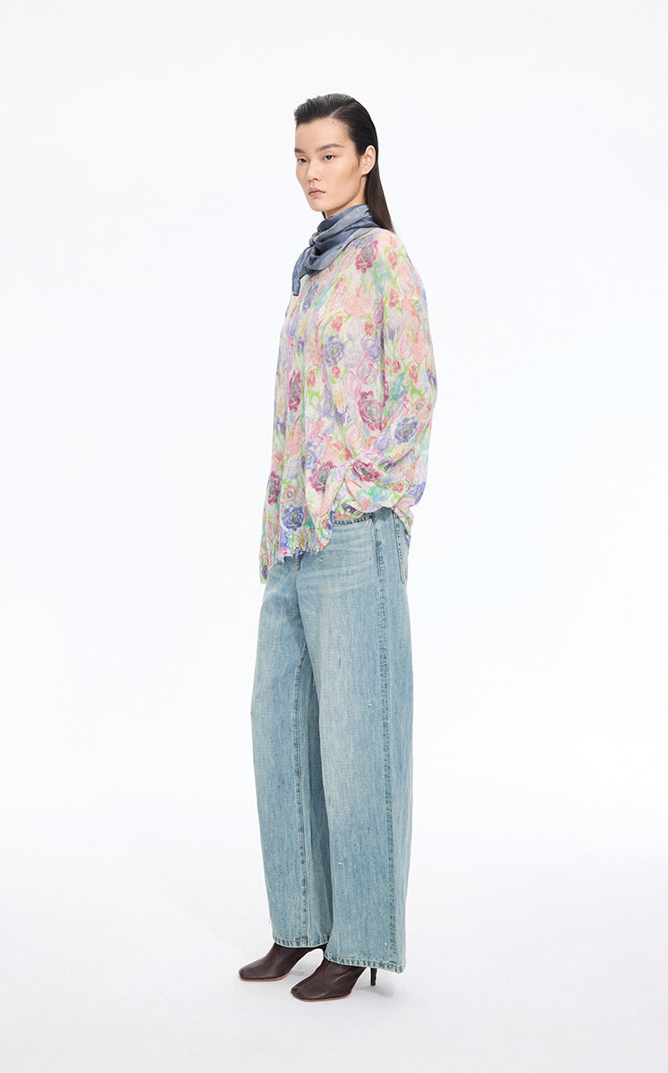 Pants / JNBY Embellished Wide-Leg Denim Jeans