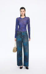 Pants / JNBY Floral Print Wide-Leg Jeans