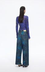 Pants / JNBY Floral Print Wide-Leg Jeans
