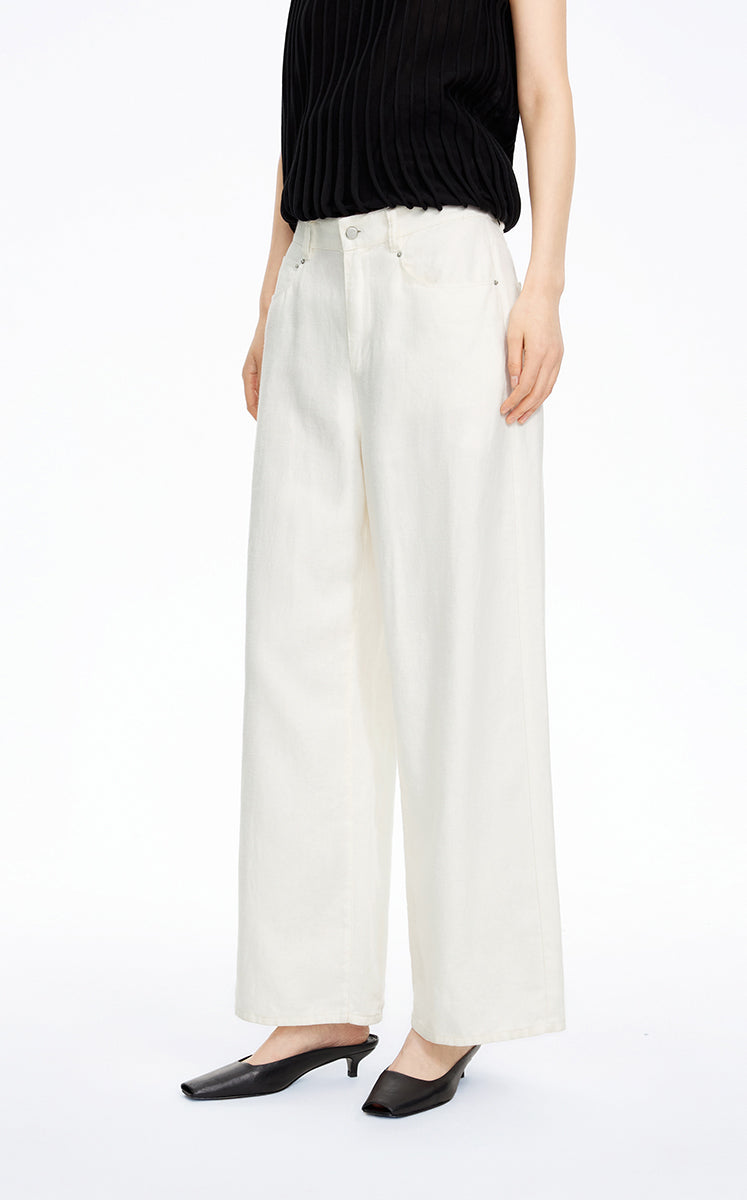 Pants / JNBY Linen Relaxed Wide-Leg Pants