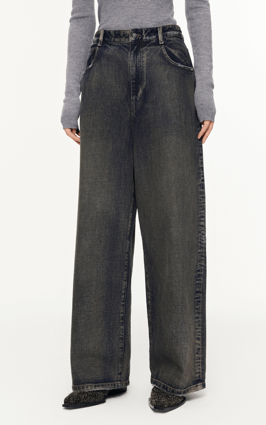 Pants / JNBY Loose Fit Denim Straight Jeans