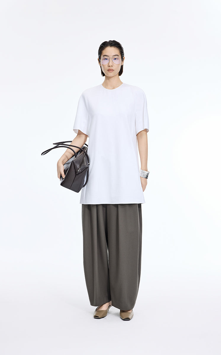 Pants / JNBY Pleated Waist Jacquard Wool Pants