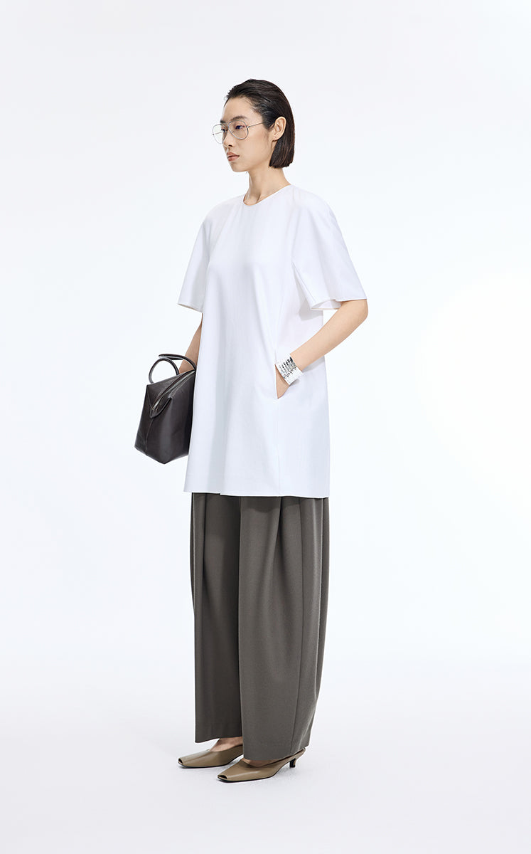 Pants / JNBY Pleated Waist Jacquard Wool Pants