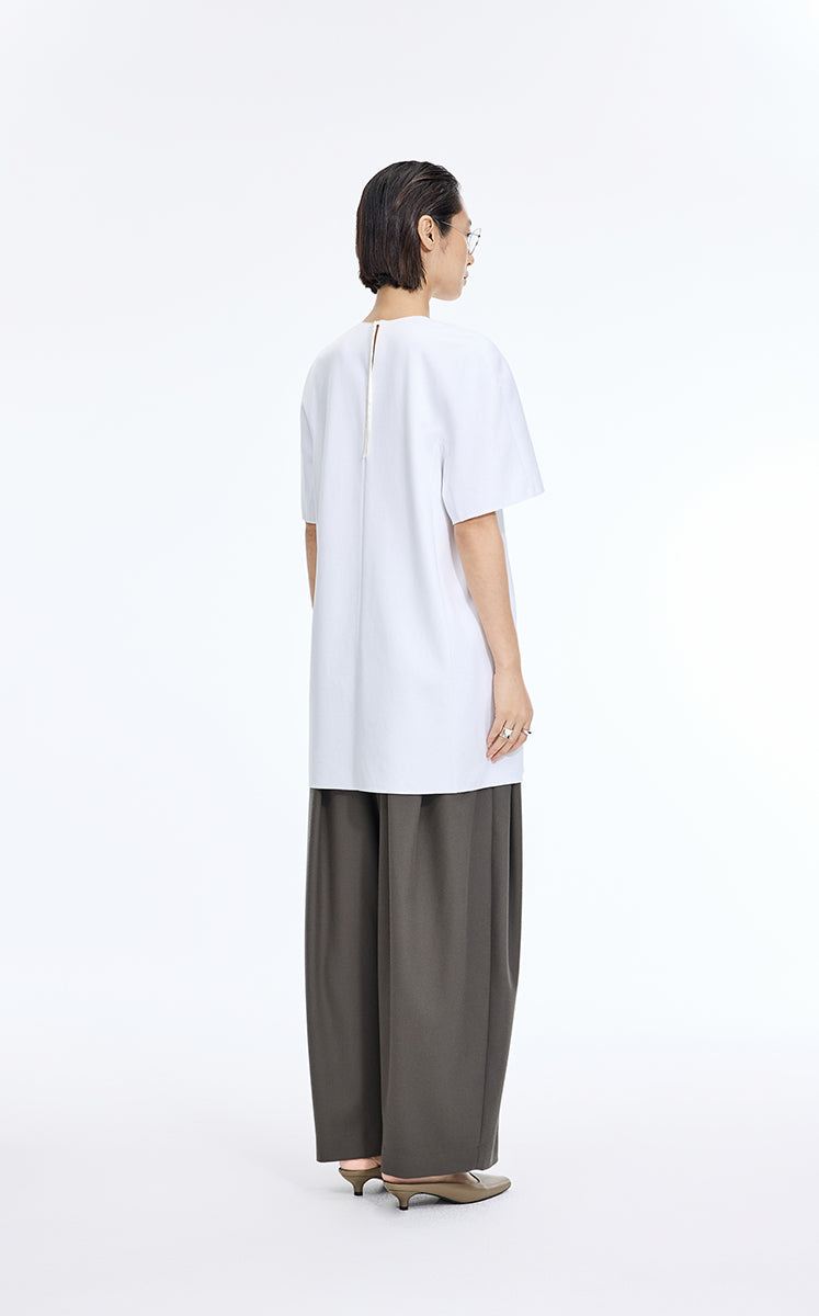 Pants / JNBY Pleated Waist Jacquard Wool Pants