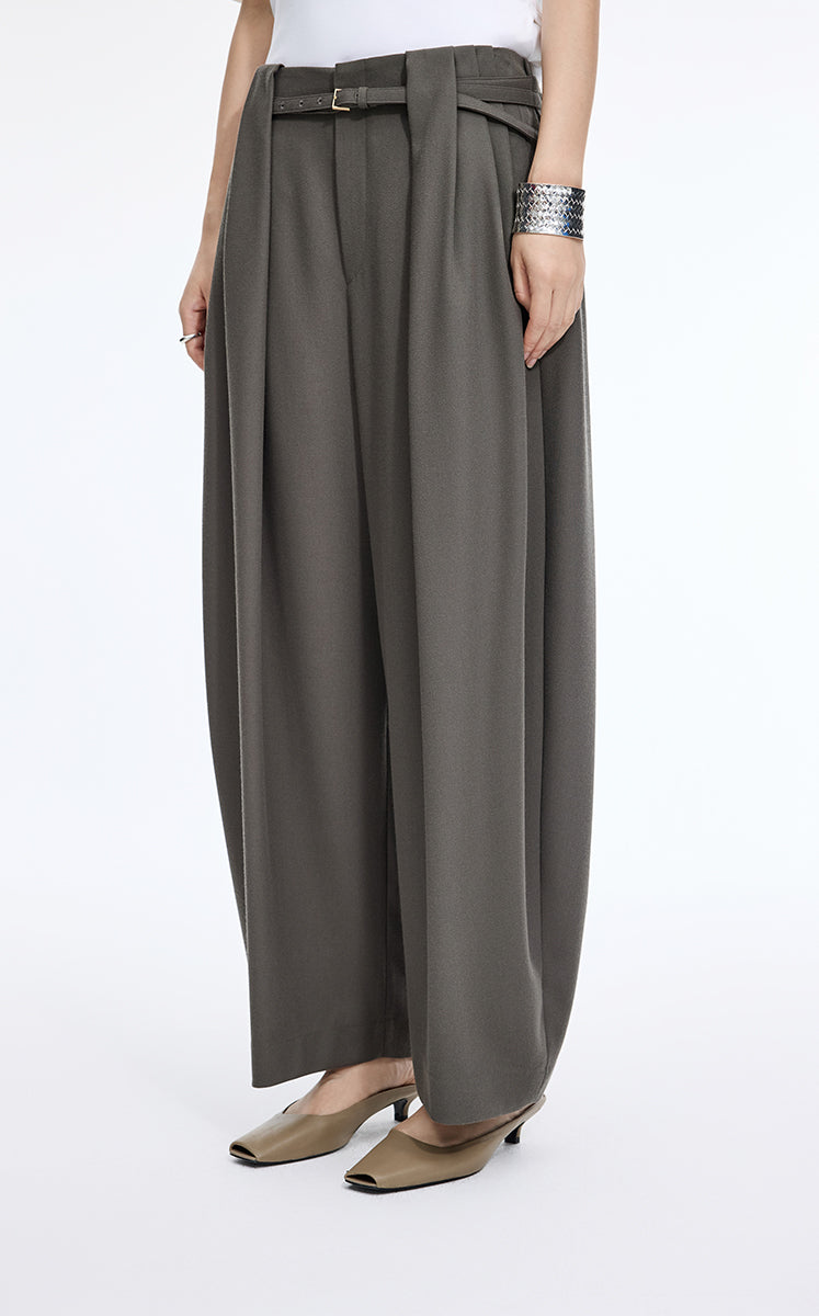 Pants / JNBY Pleated Waist Jacquard Wool Pants