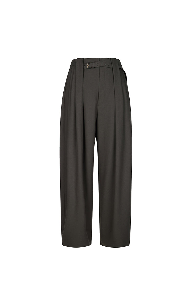 Pants / JNBY Pleated Waist Jacquard Wool Pants