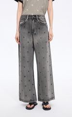 Pants / JNBY Polka-Dot Distressed Wide-Leg Jeans