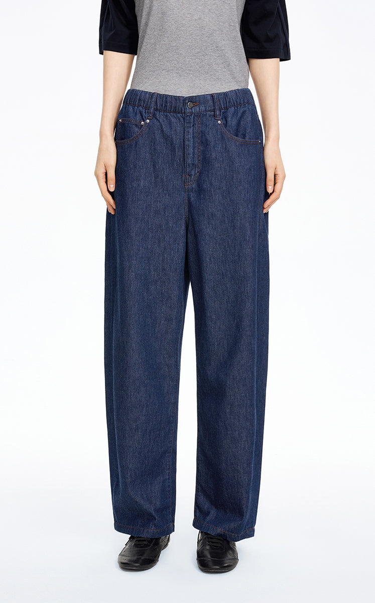 Pants / JNBY Relaxed Elastic Waist Banana Jeans