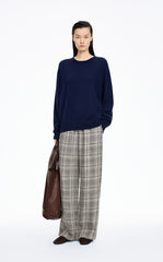 Pants / JNBY Relaxed Linen Plaid Straight Pants