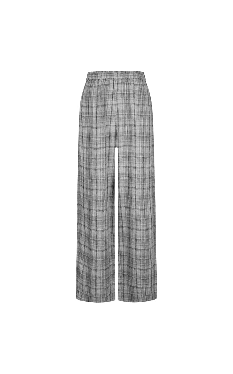 Pants / JNBY Relaxed Linen Plaid Straight Pants