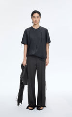 Pants / JNBY Relaxed Straight Wool Fringe Pants