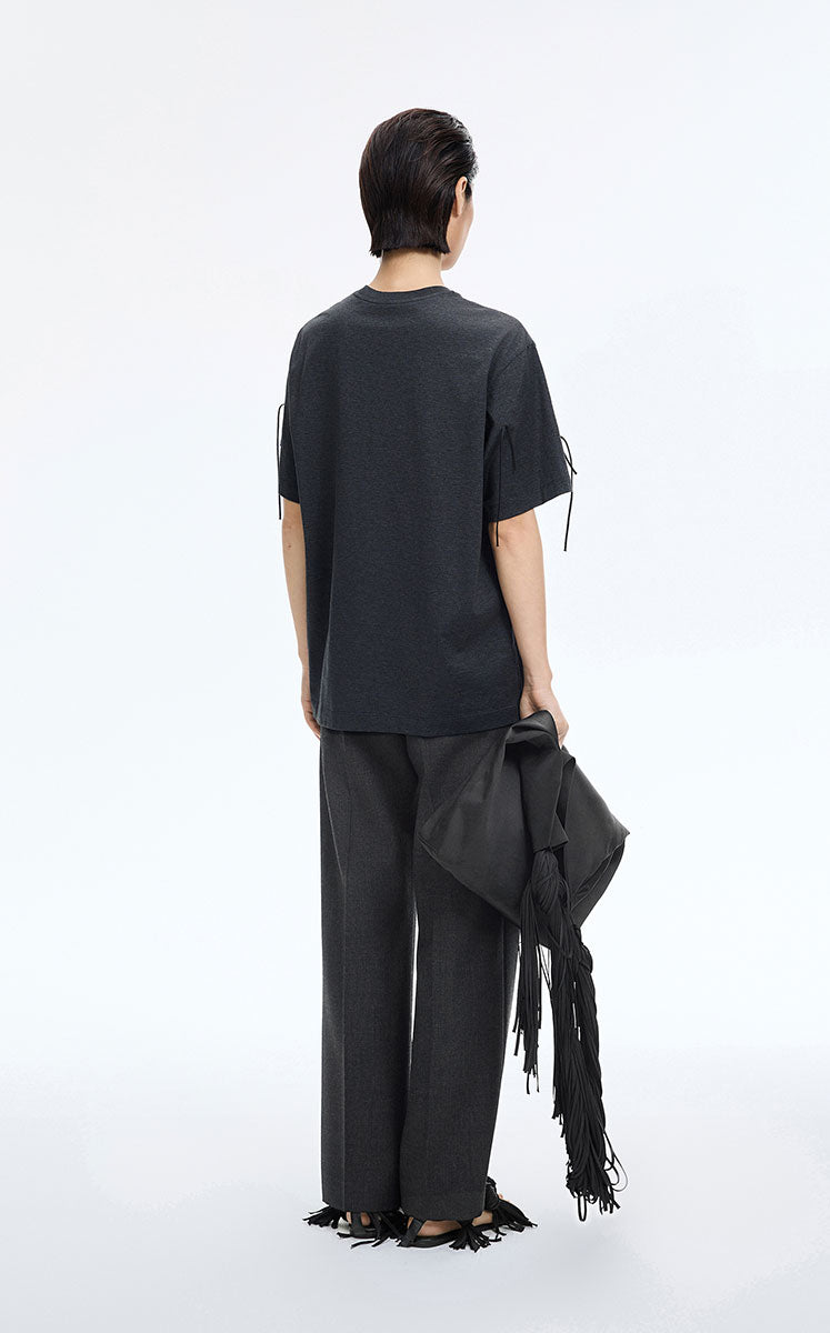 Pants / JNBY Relaxed Straight Wool Fringe Pants