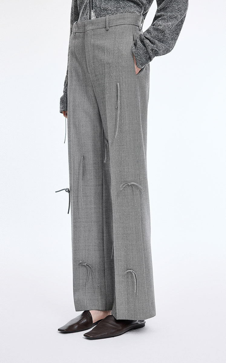 Pants / JNBY Relaxed Straight Wool Fringe Pants