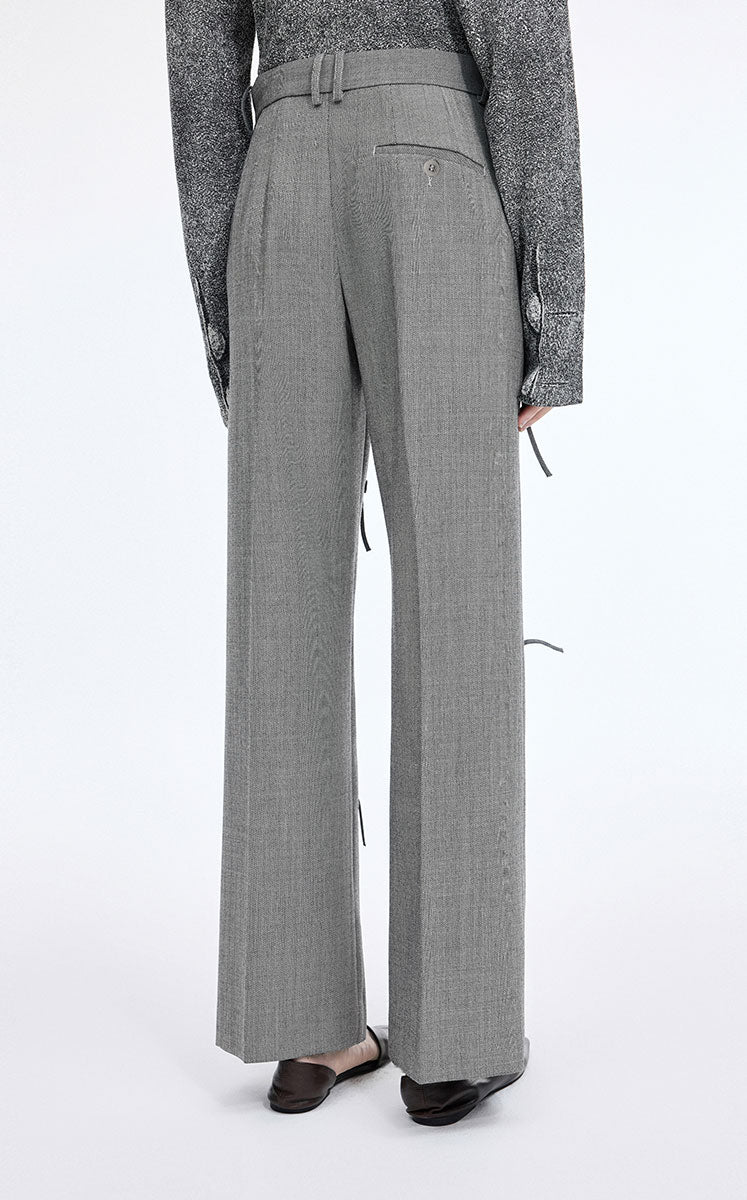 Pants / JNBY Relaxed Straight Wool Fringe Pants
