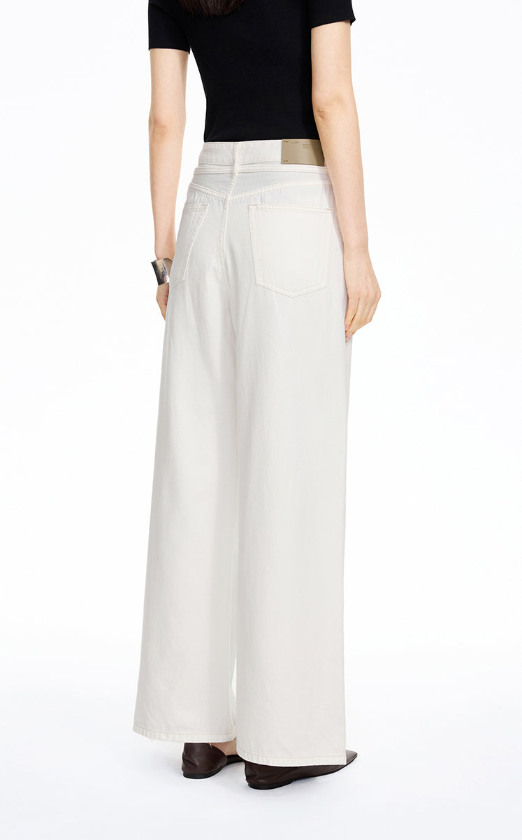 Pants / JNBY Relaxed Wide-Leg Cotton-Lyocell Blend Jeans