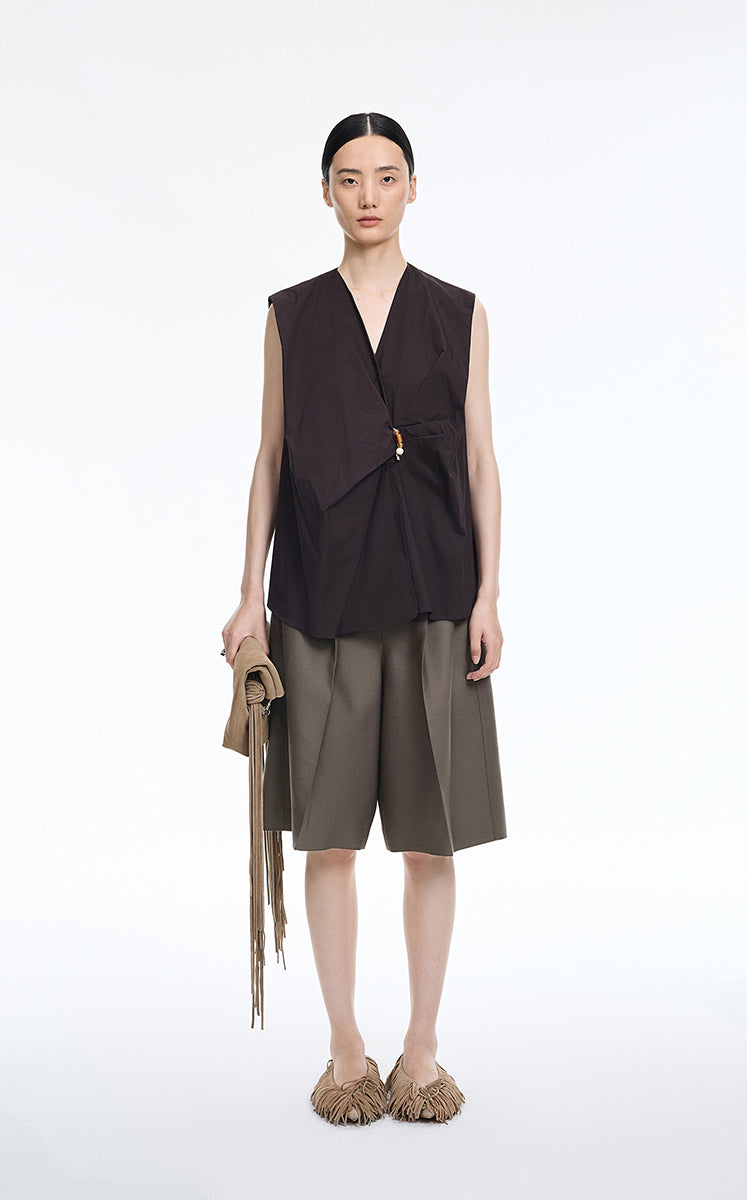 Pants / JNBY Silk Wool Wide-Leg Cropped Pants