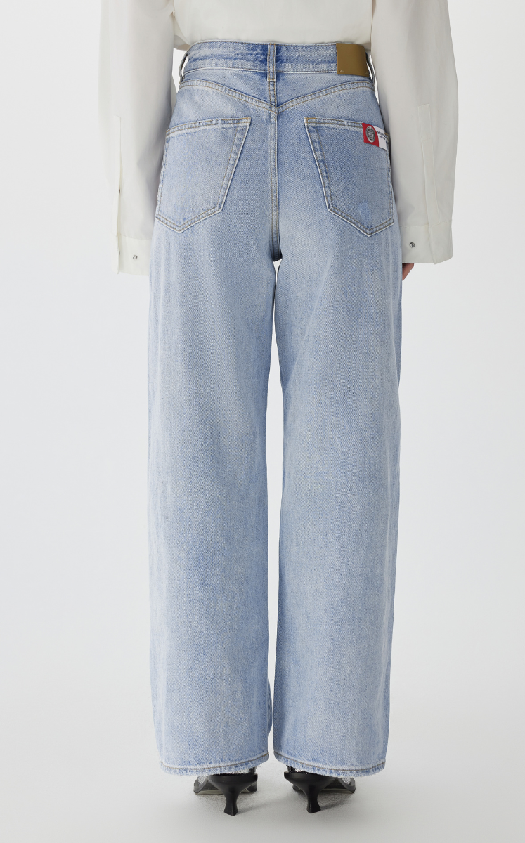 Pants / JNBY Straight-Leg Cuffed Denim Trousers