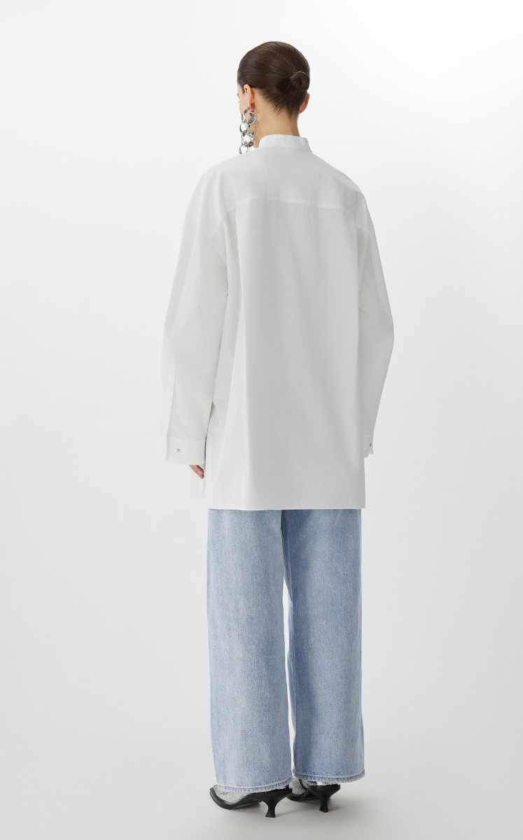 Pants / JNBY Straight-Leg Cuffed Denim Trousers