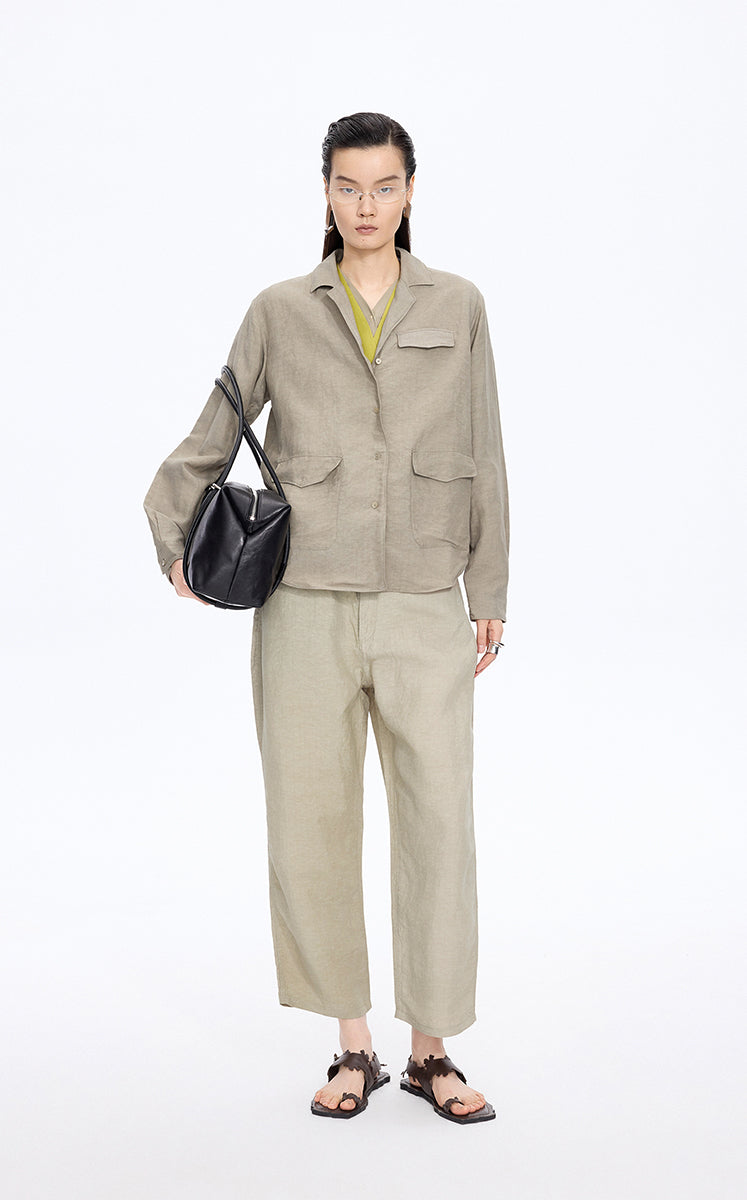 Pants / JNBY Tapered Cropped Linen Blend Pants