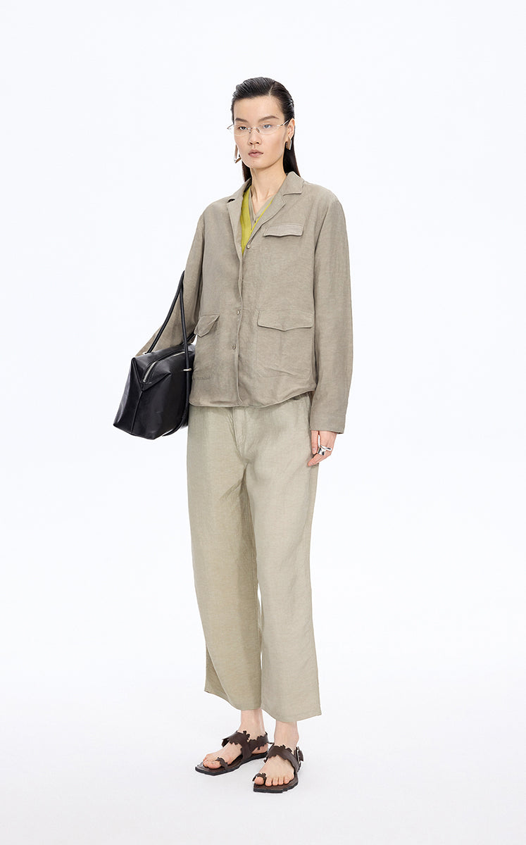 Pants / JNBY Tapered Cropped Linen Blend Pants