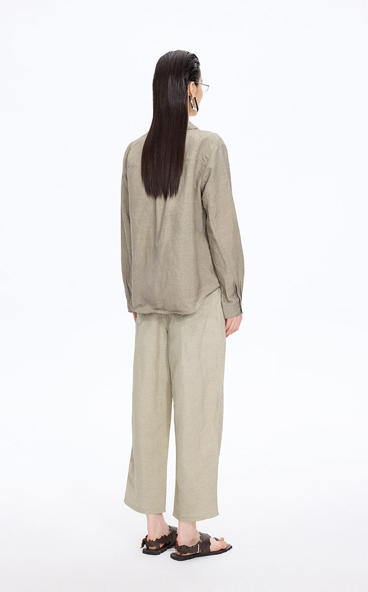 Pants / JNBY Tapered Cropped Linen Blend Pants