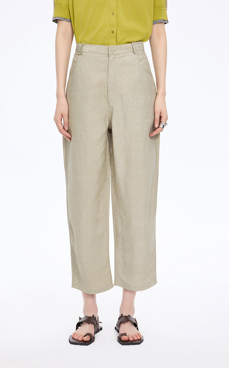 Pants / JNBY Tapered Cropped Linen Blend Pants