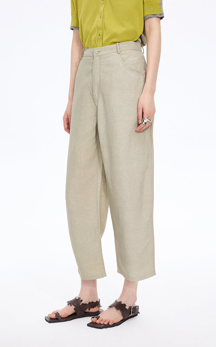 Pants / JNBY Tapered Cropped Linen Blend Pants
